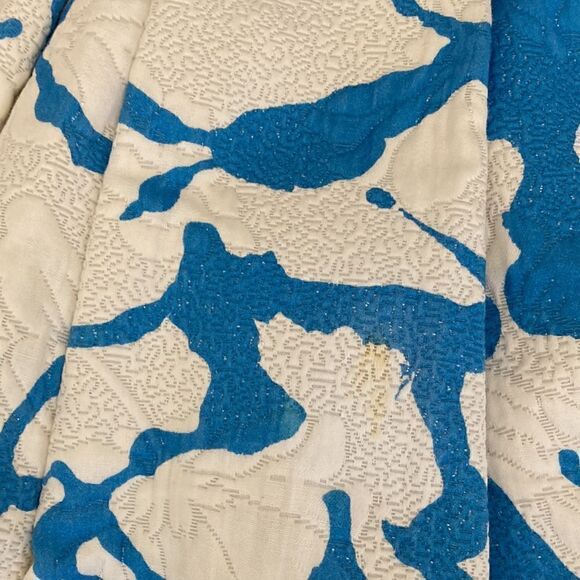 Charlotte Brody Cabana Blue/Ivory Brocade Bell Shaped Skirt. Size XS. - Picture 4 of 7